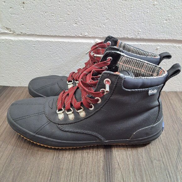 Keds Scout Waterproof Canvas Boot. Black Women's Lace Up Shoes Size 8.5 - Picture 1 of 6